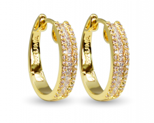 BRINCO ARGOLA CARRE ZIRCONIA BRANCA