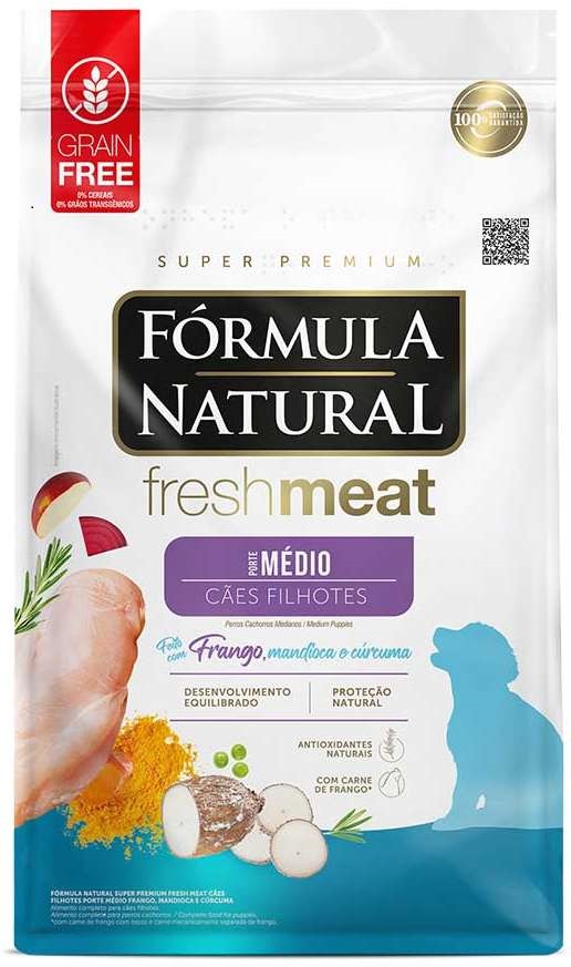FORMULA NATURAL FRESH MEAT PORTE MEDIO CAES FILHOTES 12KG