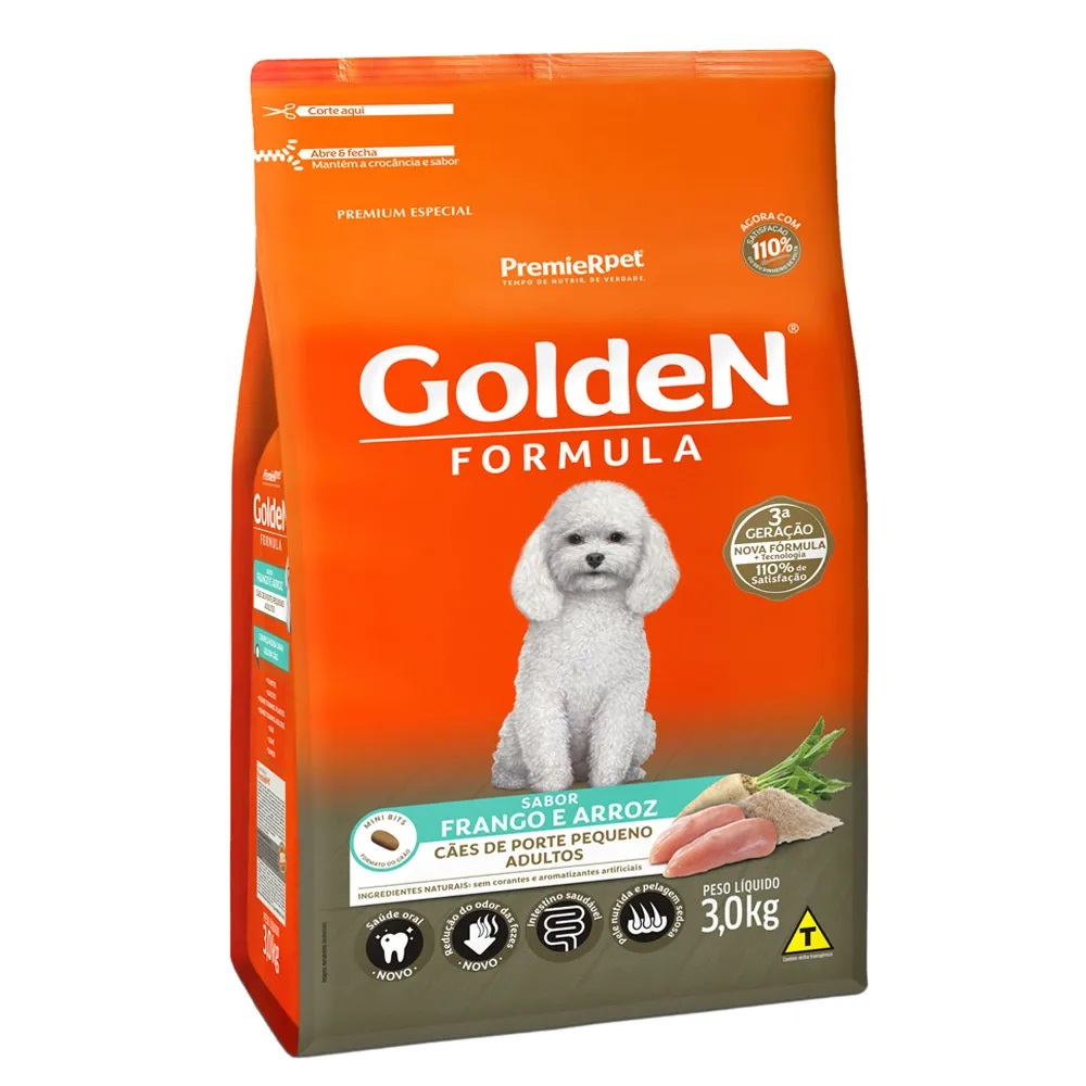 GOLDEN FORMULA CAES ADULTOS PEQUENO PORTE FRANGO 3,0KG