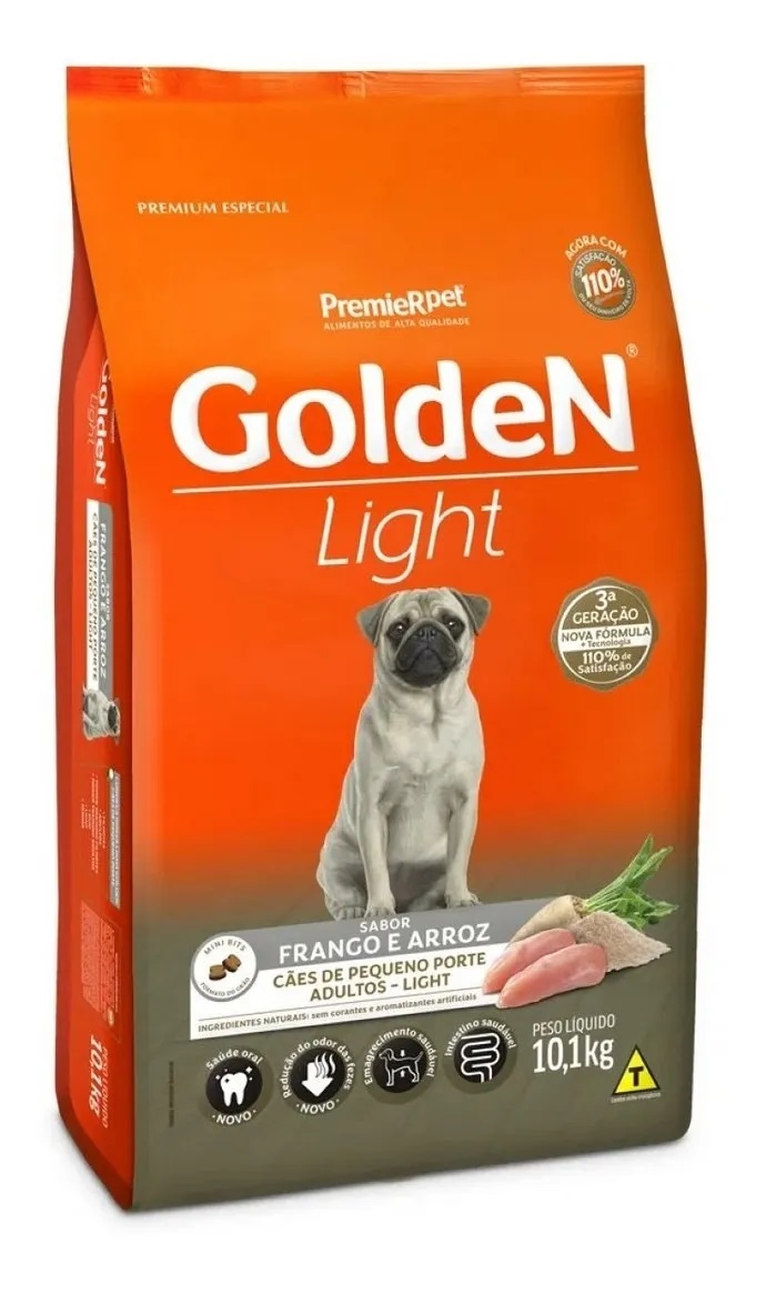 GOLDEN FORMULA CAES ADULTOS PEQUENO PORTE LIGHT 10,1KG