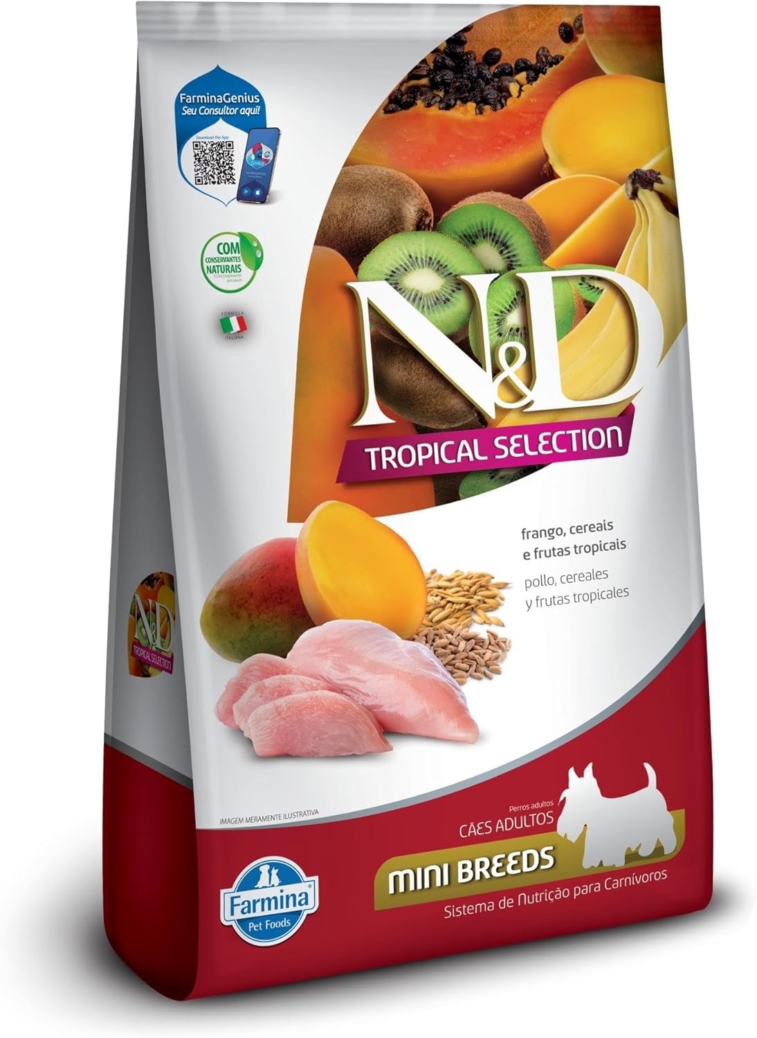 ND TROPICAL SELECTION CAES ADULTOS MINI FRANGO E FRUTAS TROPICAIS 2,5KG