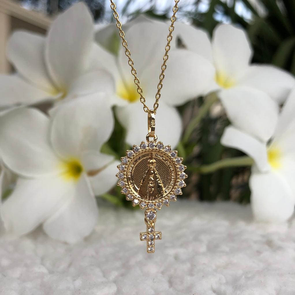 PINGENTE NOSSA SENHORA COM ZIRCONIA