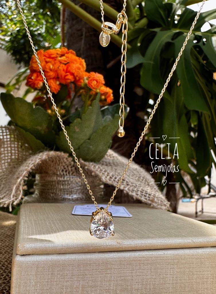 GARGANTILHA GOTA ZIRCONIA BRANCA