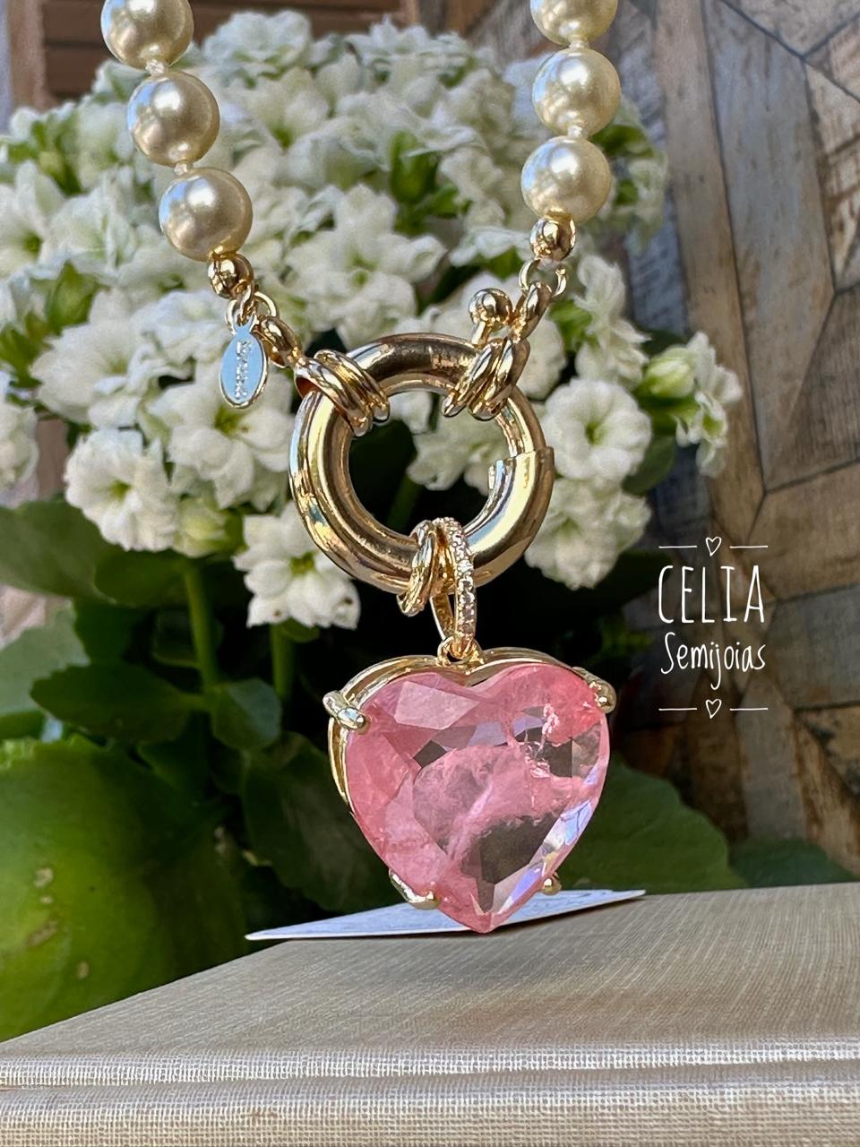 MEDALHA ALICE CORACAO FUSION ROSA
