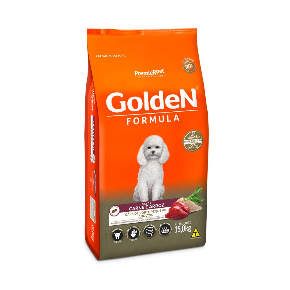 GOLDEN FORMULA CAES ADULTOS PEQUENO PORTE CARNE 15KG
