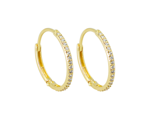 BRINCO ARGOLA FINA COM ZIRCONIAS