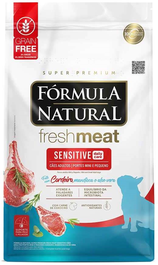 FORMULA NATURAL FRESH MEAT SENSITIVE MNI E PEQUENO CAES ADULTOS 7KG