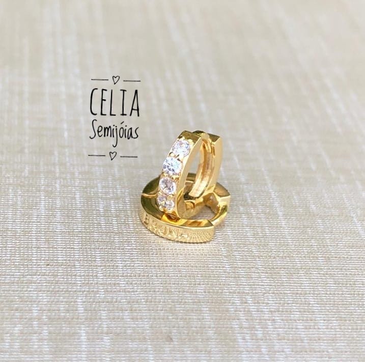 BRINCO ARGOLINHA PEQUENA COM ZIRCONIA