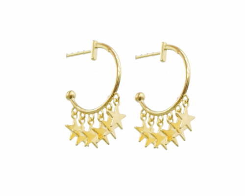 BRINCO ARGOLA COM ESTRELINHAS – TARRAXA