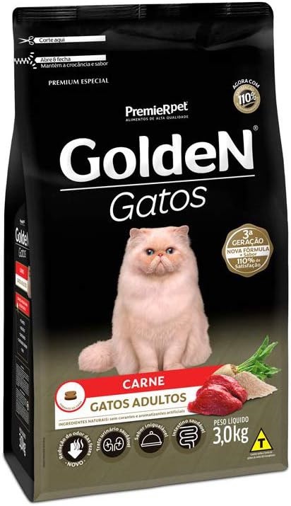 GOLDEN GATOS ADULTOS CARNE 3,0KG