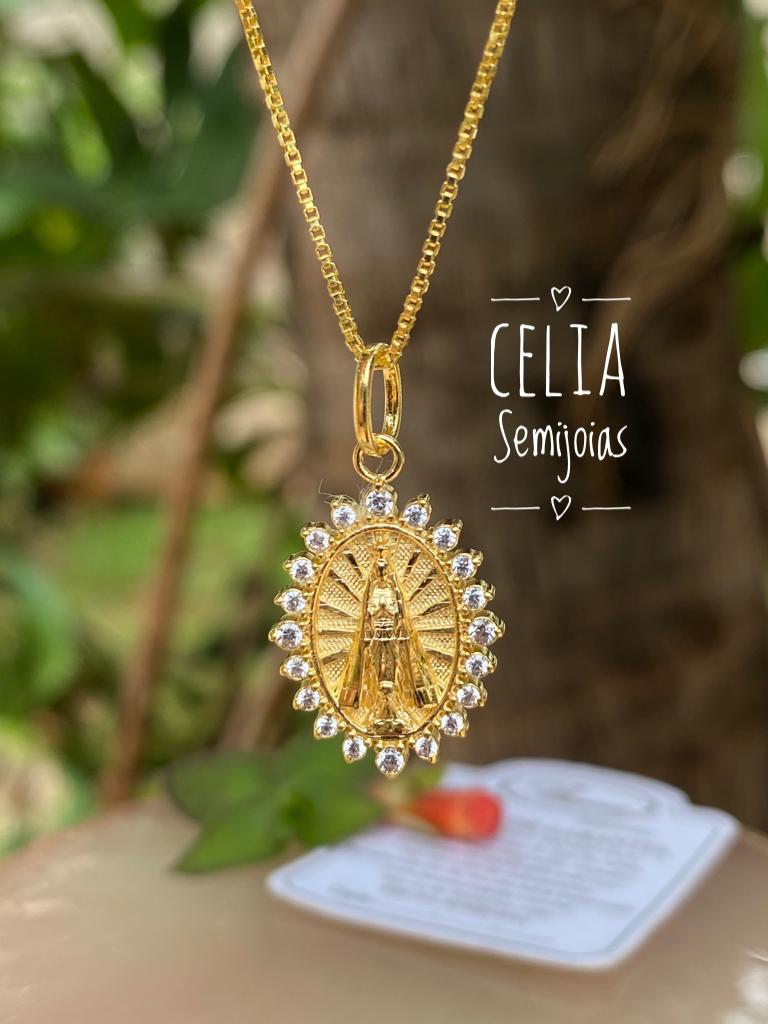 MEDALHA N SRA  APARECIDA  PEQUENA ZIRCONIA