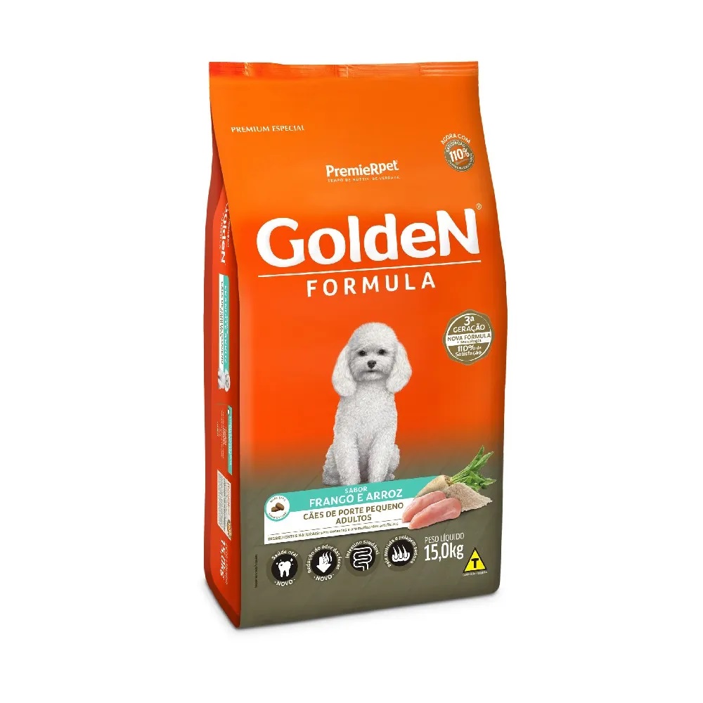 GOLDEN FORMULA CAES ADULTOS PEQUENO PORTE FRANGO 15KG