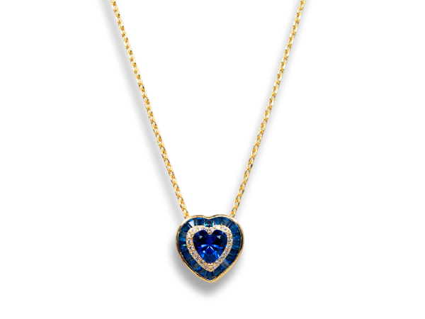 GARGANTILHA MARIAH CORACAO AZUL