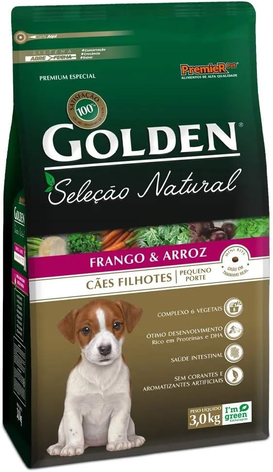 GOLDEN SELEÇAO NATURAL CAES FILHOTES PEQUENO PORTE 3,0KG