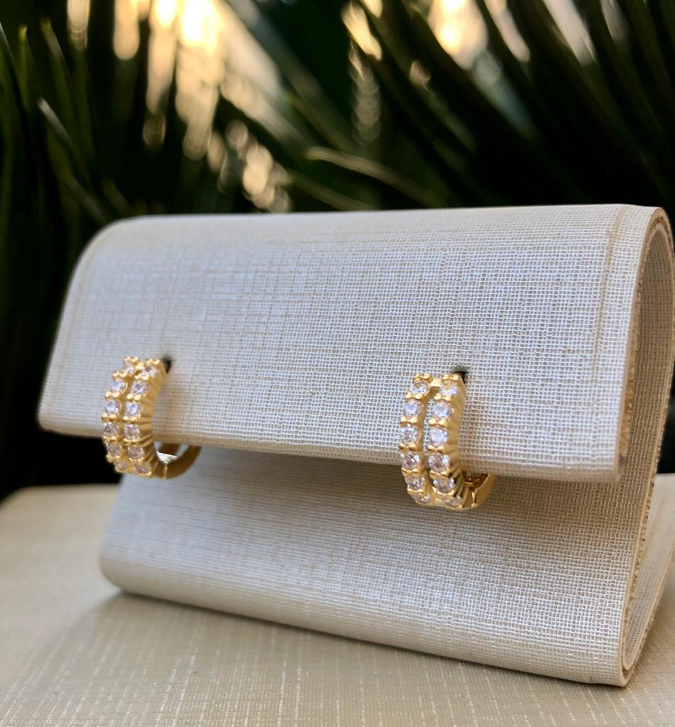 BRINCO ARGOLINHA 2 FILEIRAS ZIRCONIA
