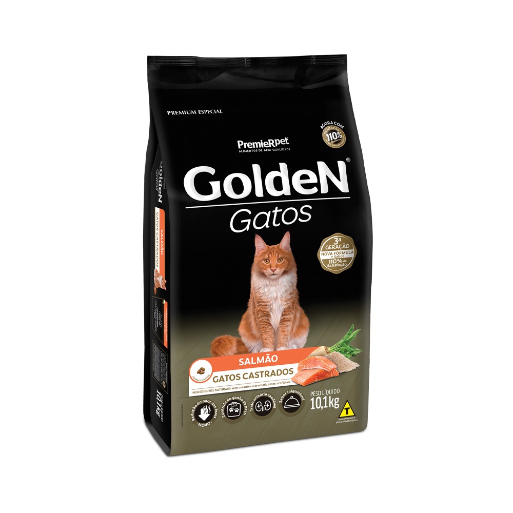 GOLDEN GATOS ADULTOS CASTRADOS SALMAO 10,1KG