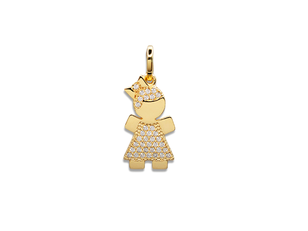 MEDALHA MENINA ZIRCONIA