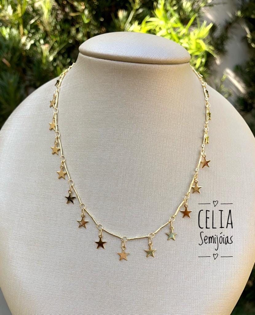 GARGANTILHA ESTRELAS PENDURADAS