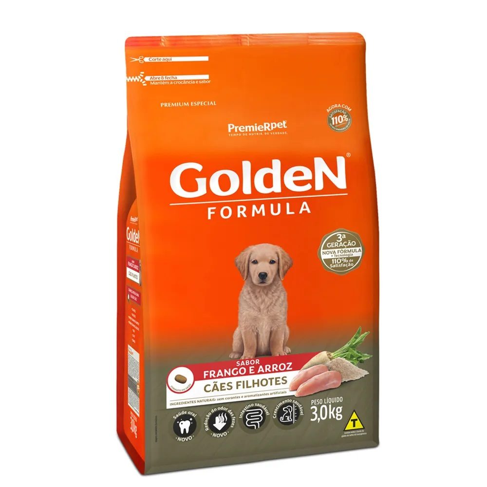 GOLDEN FORMULA CAES FILHOTES FRANGO 3,0KG
