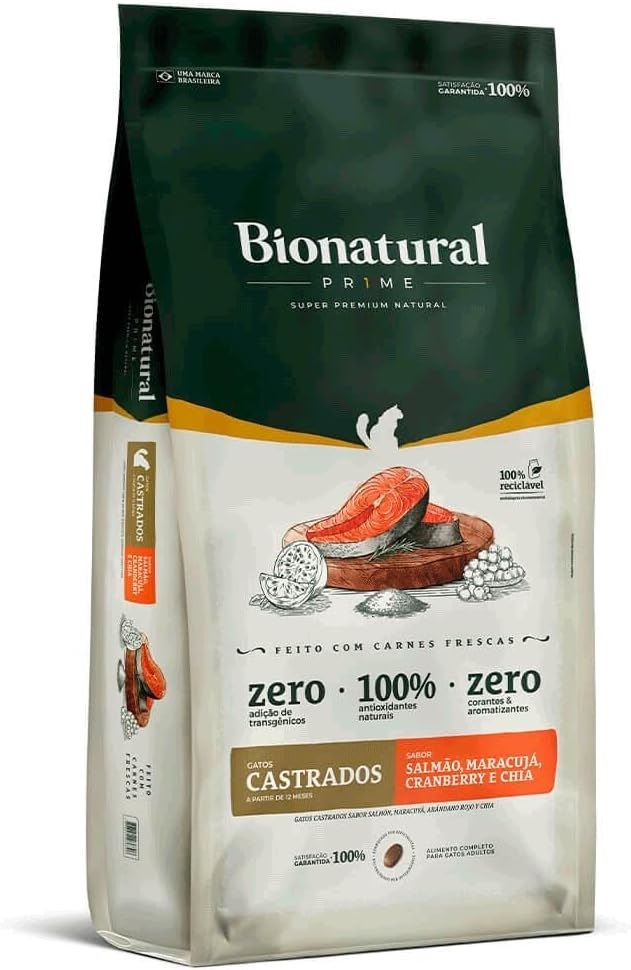 BIONATURAL PRIME GATOS CASTRADOS SALMAO 20KG