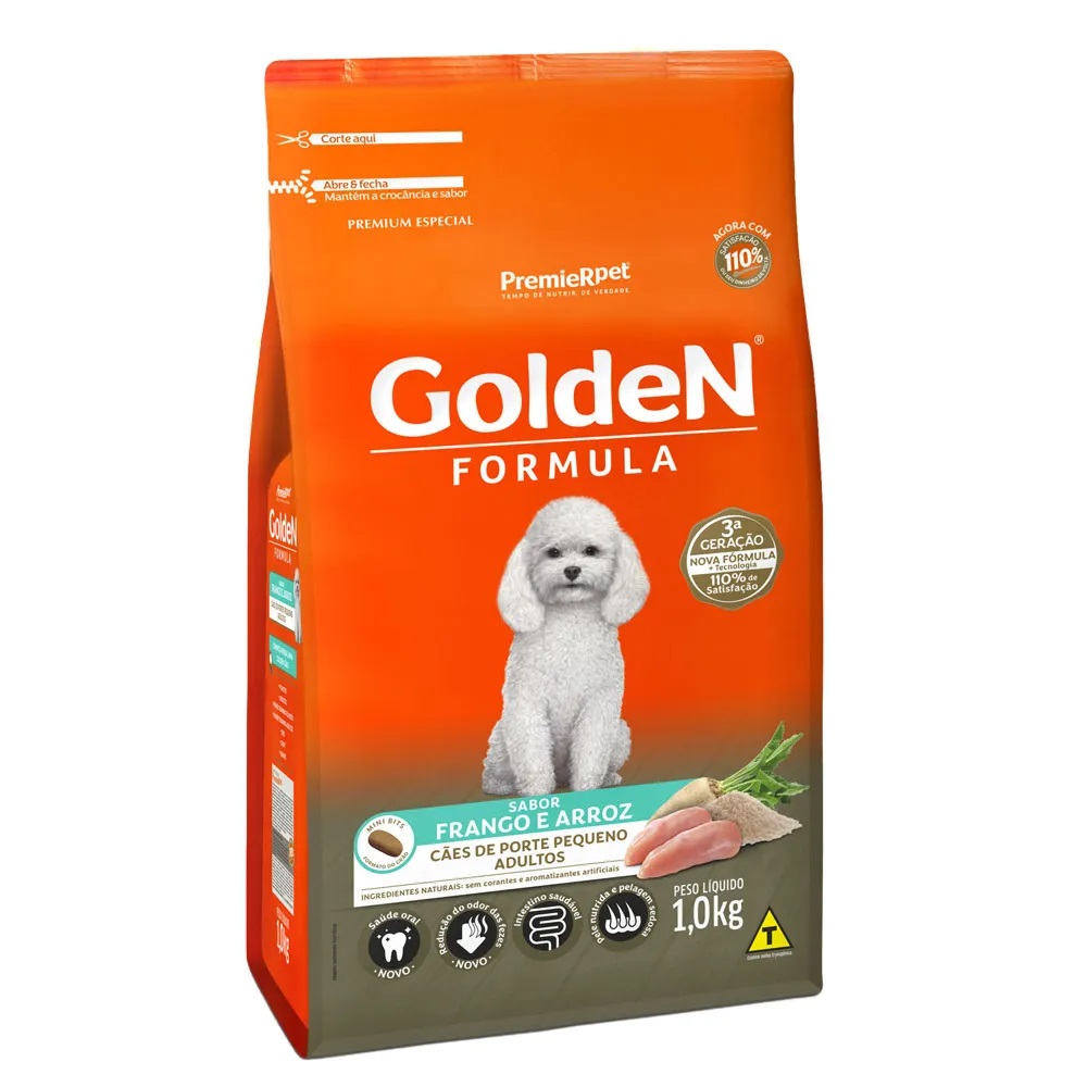GOLDEN FORMULA CAES ADULTOS PEQUENO PORTE FRANGO 1,0KG