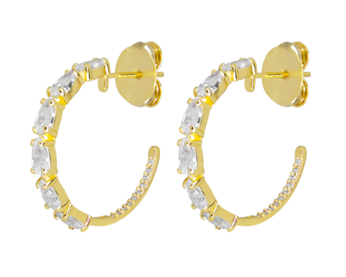 BRINCO ARGOLA COM ZIRCONIAS