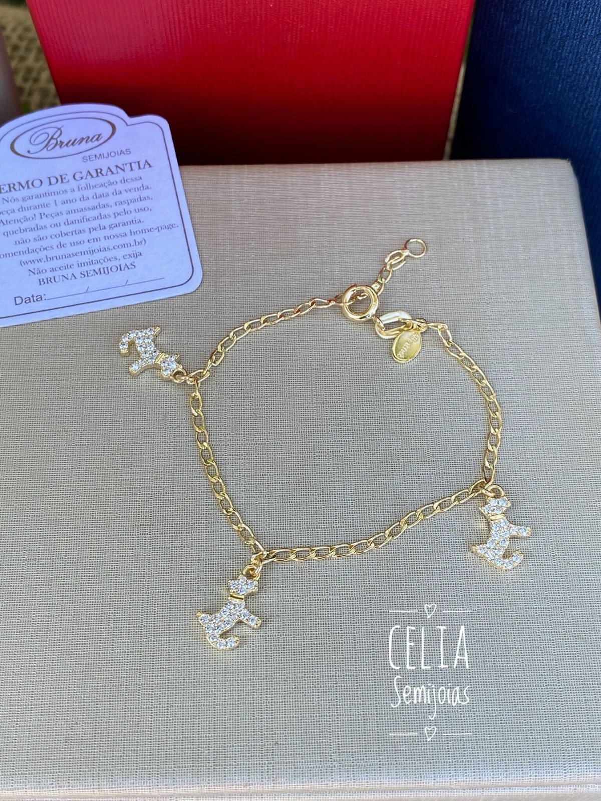 PULSEIRA INFANTIL CACHORRINHO ZIRCONIA