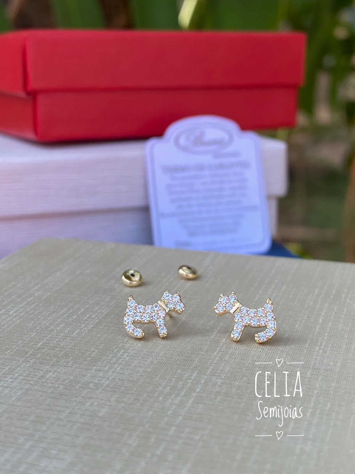 BRINCO CACHORRINHO ZIRCONIA –  TARRAXA  BABY