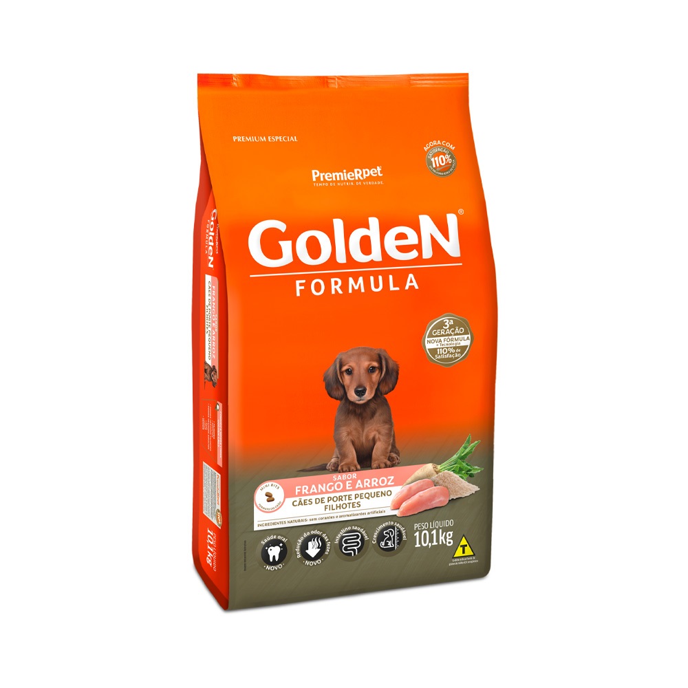 GOLDEN FORMULA CAES FILHOTES PEQUENO PORTE FRANGO 10,1KG