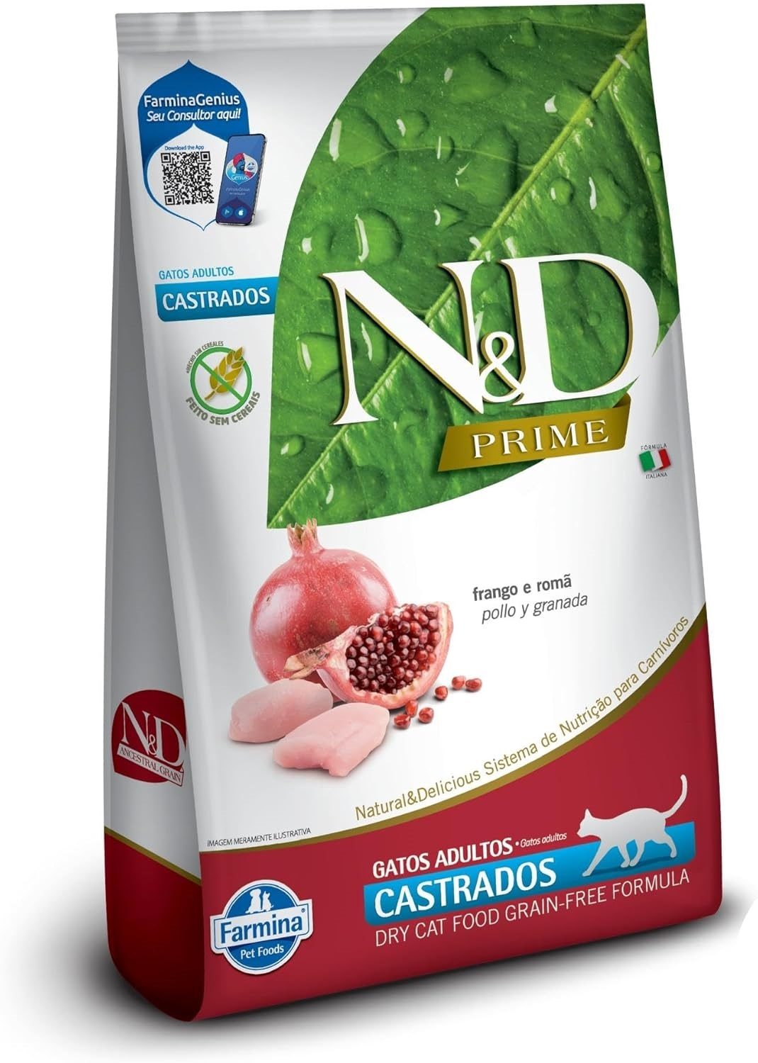 ND PRIME GATOS ADULTOS CASTRADOS FRANGO 1,5KG