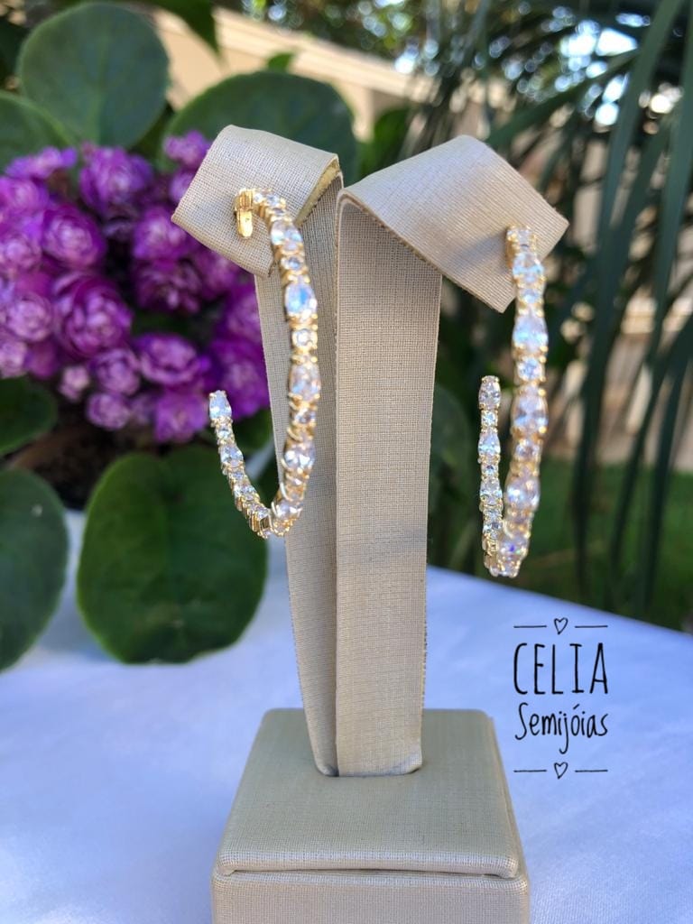 BRINCO ARGOLA ZIRCONIA