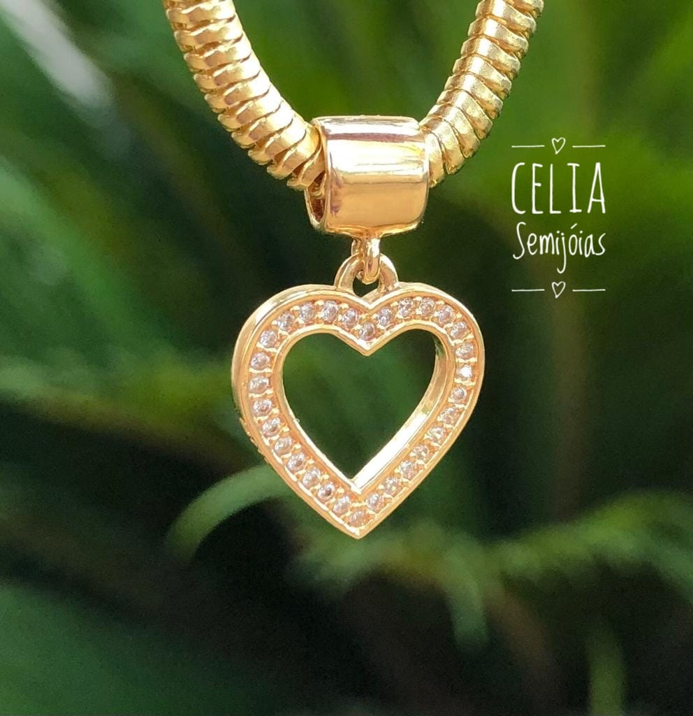PINGENTE CORACAO COM MICRO ZIRCONIA