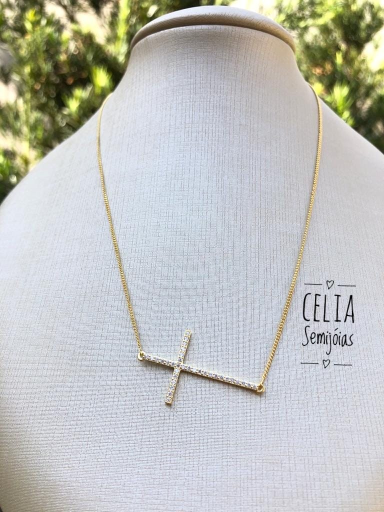 GARGANTILHA DE CRUZ MICRO ZIRCONIA