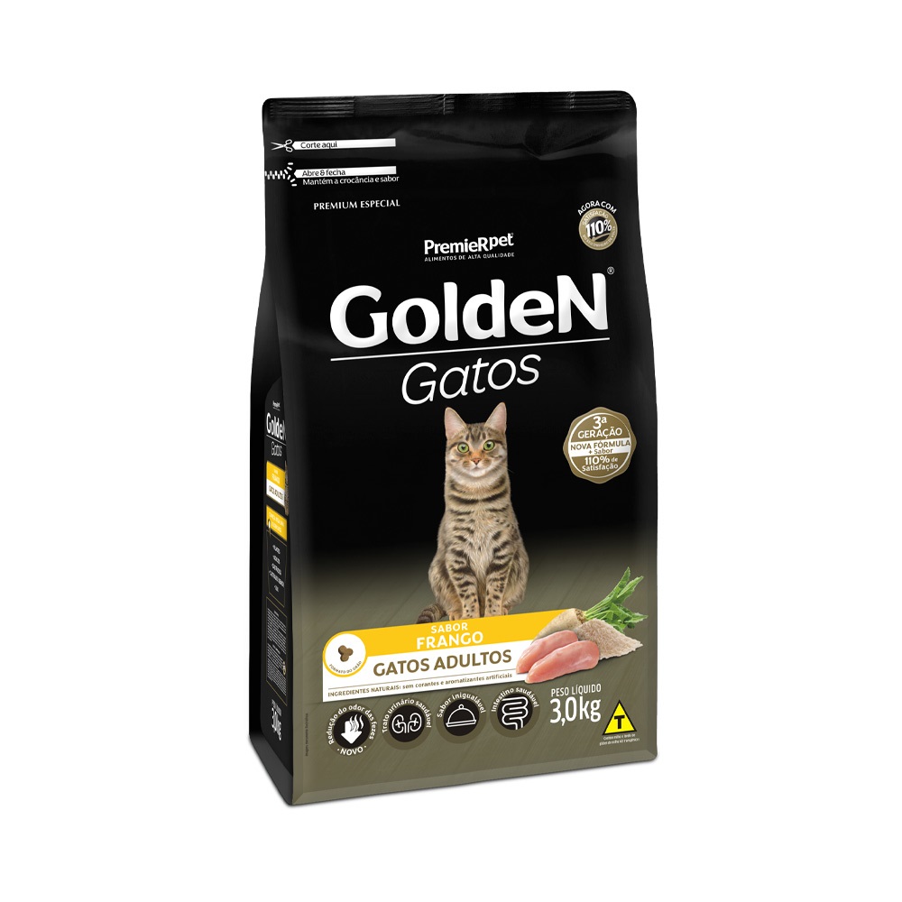 GOLDEN GATOS ADULTOS FRANGO 3,0KG