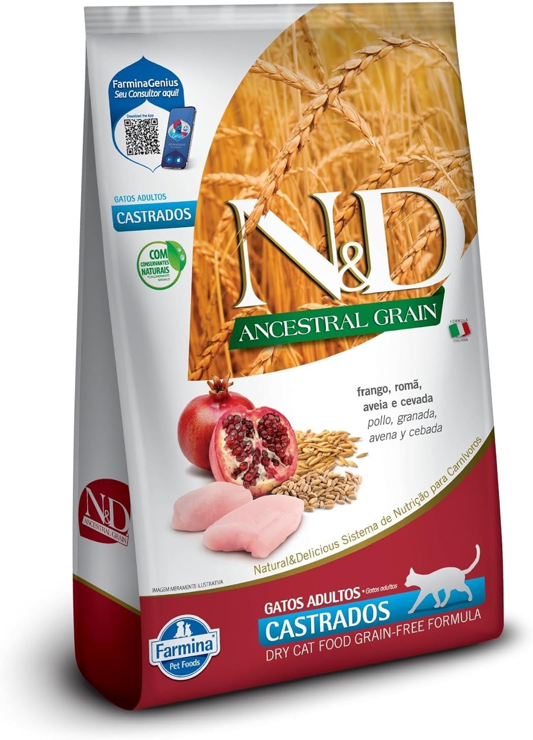 ND ANCESTRAL GATOS ADULTOS CASTRADOS FRANGO 1,5KG