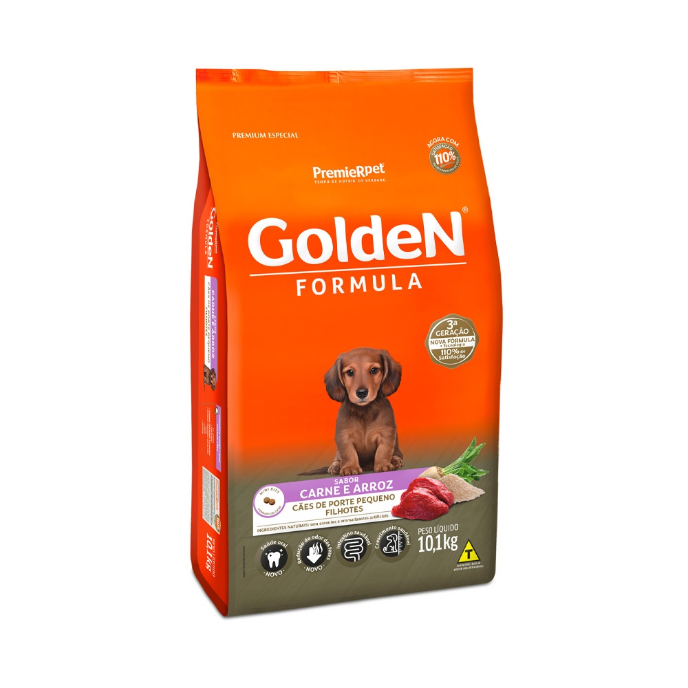 GOLDEN FORMULA CAES FILHOTES PEQUENO PORTE CARNE 10,1KG