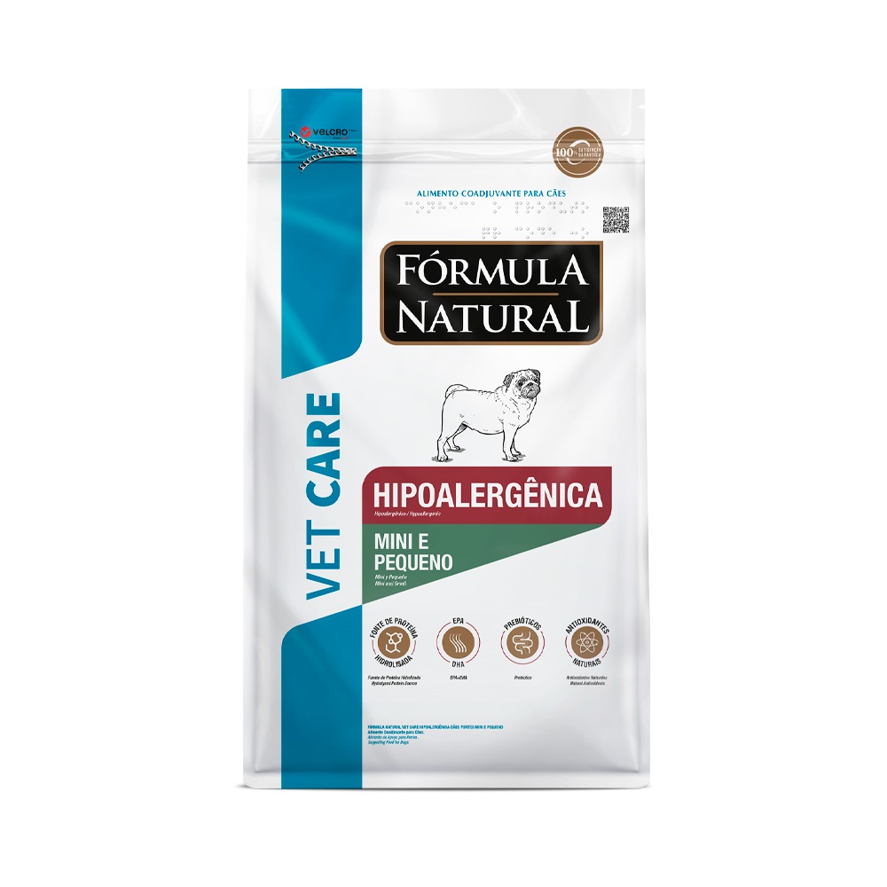 FORMULA NATURAL VET CARE CAES HIPOALERGÊNICA MINI/PQ 2KG