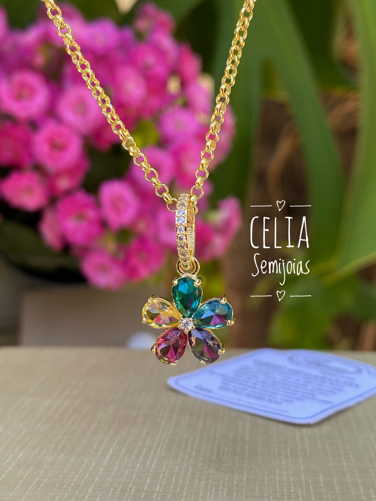 MEDALHA FLOR COLORIDA