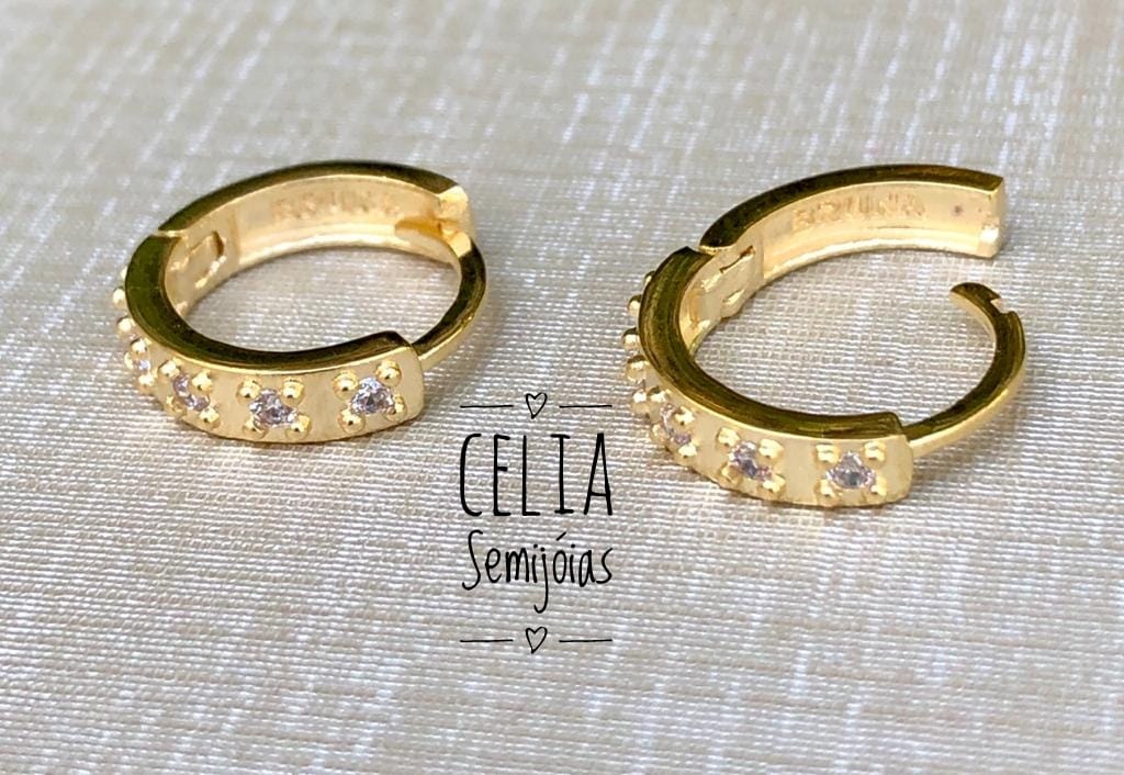 BRINCO ARGOLINHA GRANDE COM ZIRCONIA