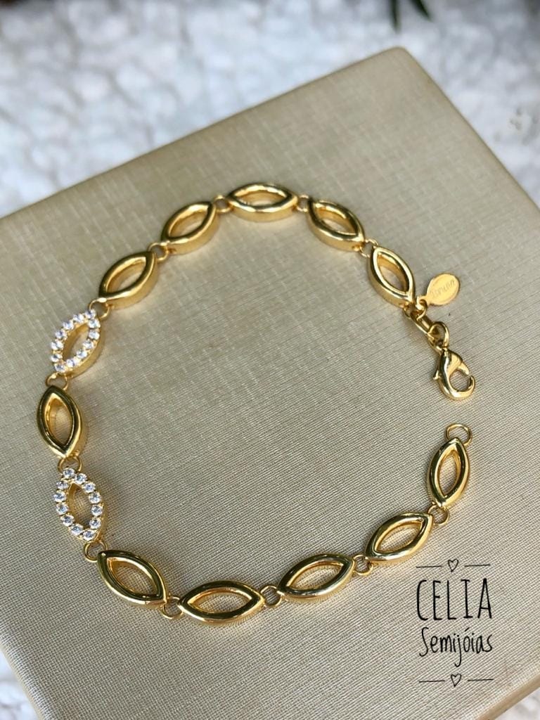 PULSEIRA GOMINHOS DOURADOS E COM ZIRCONIA