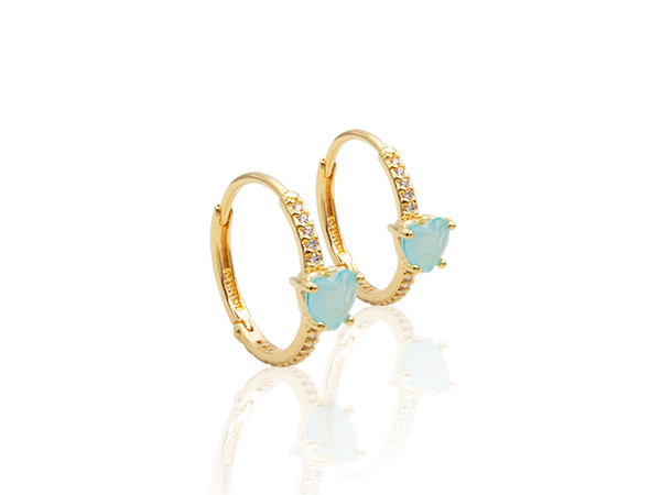 BRINCO CATARINA – ARGOLA COM CORACAO AZUL